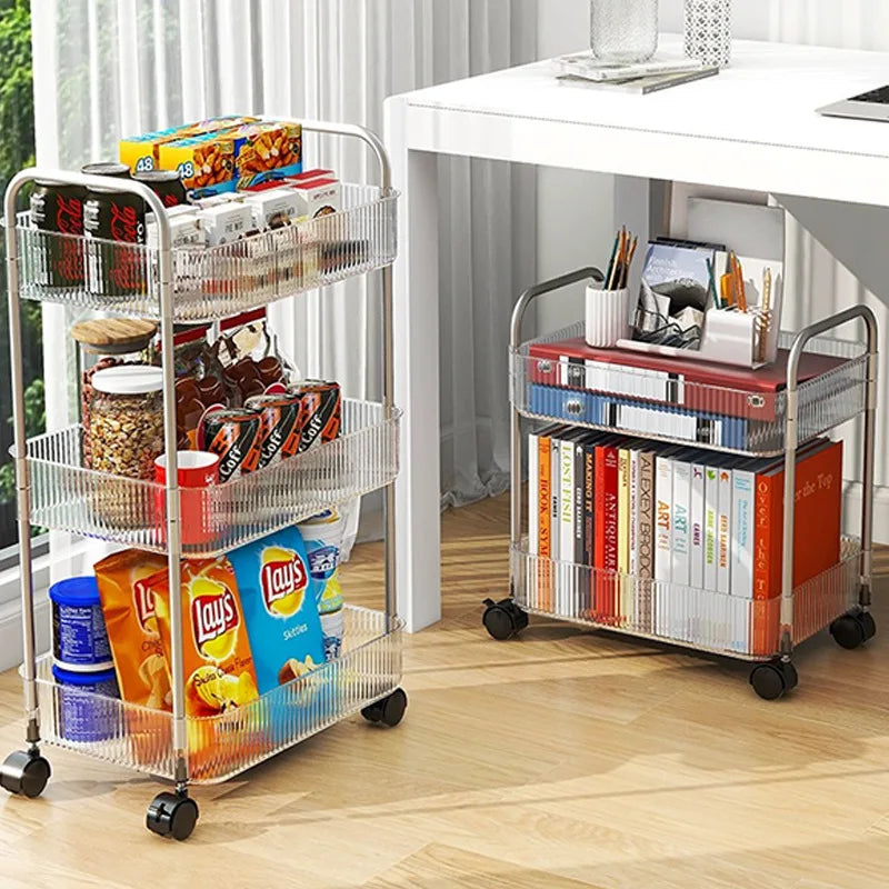 Acrylic Rolling Storage Cart — 2/3/4 Tier Organizer Trolley for Kitchen, Bathroom & Office