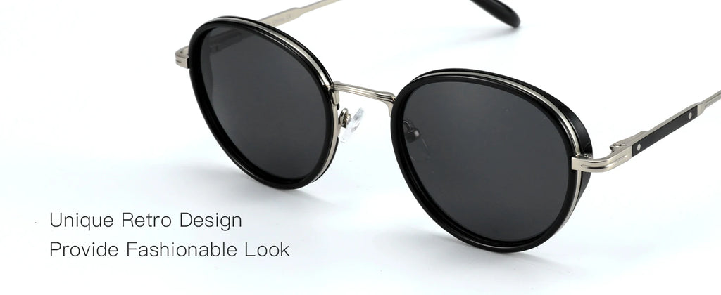 ZENOTTIC Steampunk Round Polarized Sunglasses | Mirror Vintage Shades UV400 for Men & Women