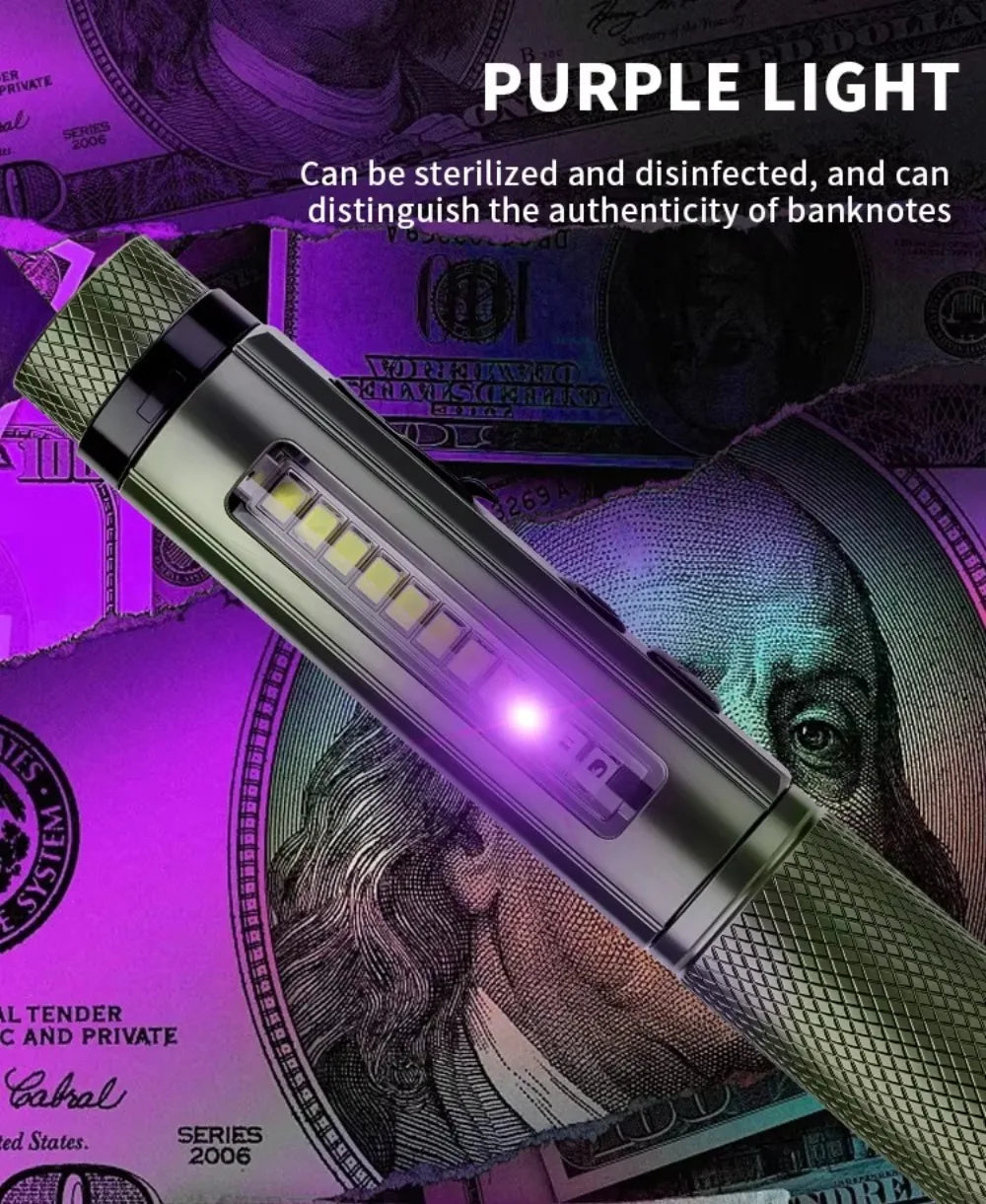 800 Lumen Rechargeable EDC Flashlight – Magnetic Pen Light for Hiking, Work & Emergencies