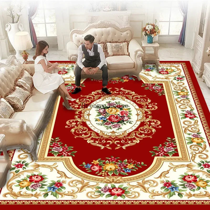 European Luxury Large Area Rug – Washable Non-Slip Carpet for Living Room & Bedroom