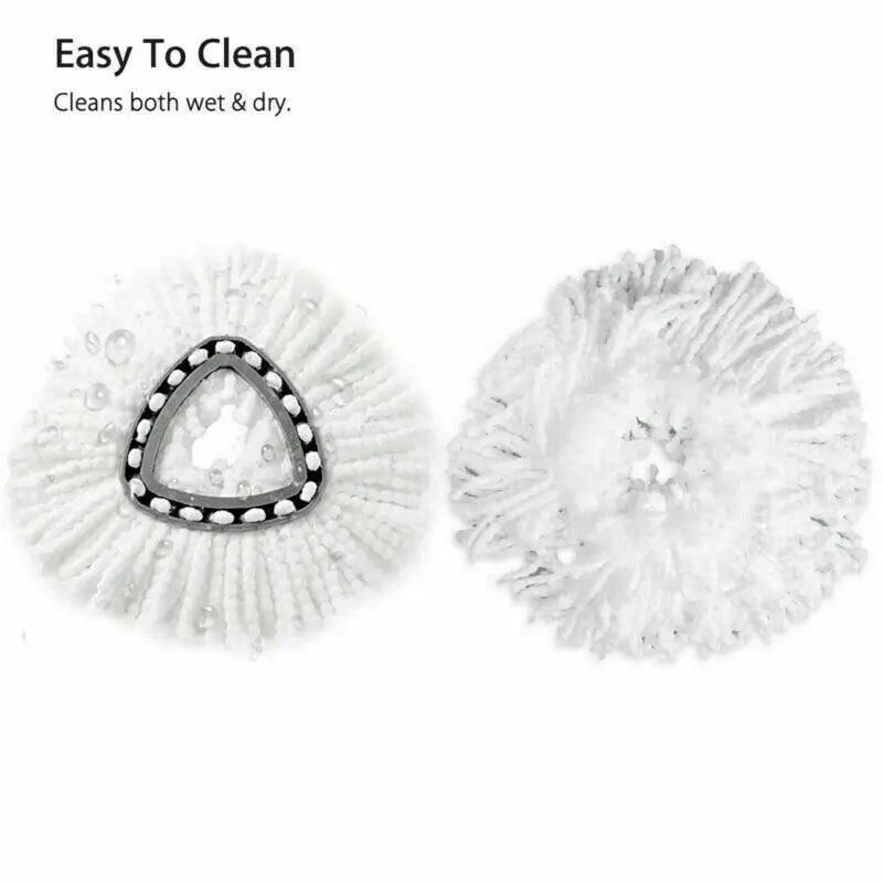 360° Spin Mop Microfiber Replacement Refill Head — Easy Wring 2-in-1 Turbo Floor Mop Refill
