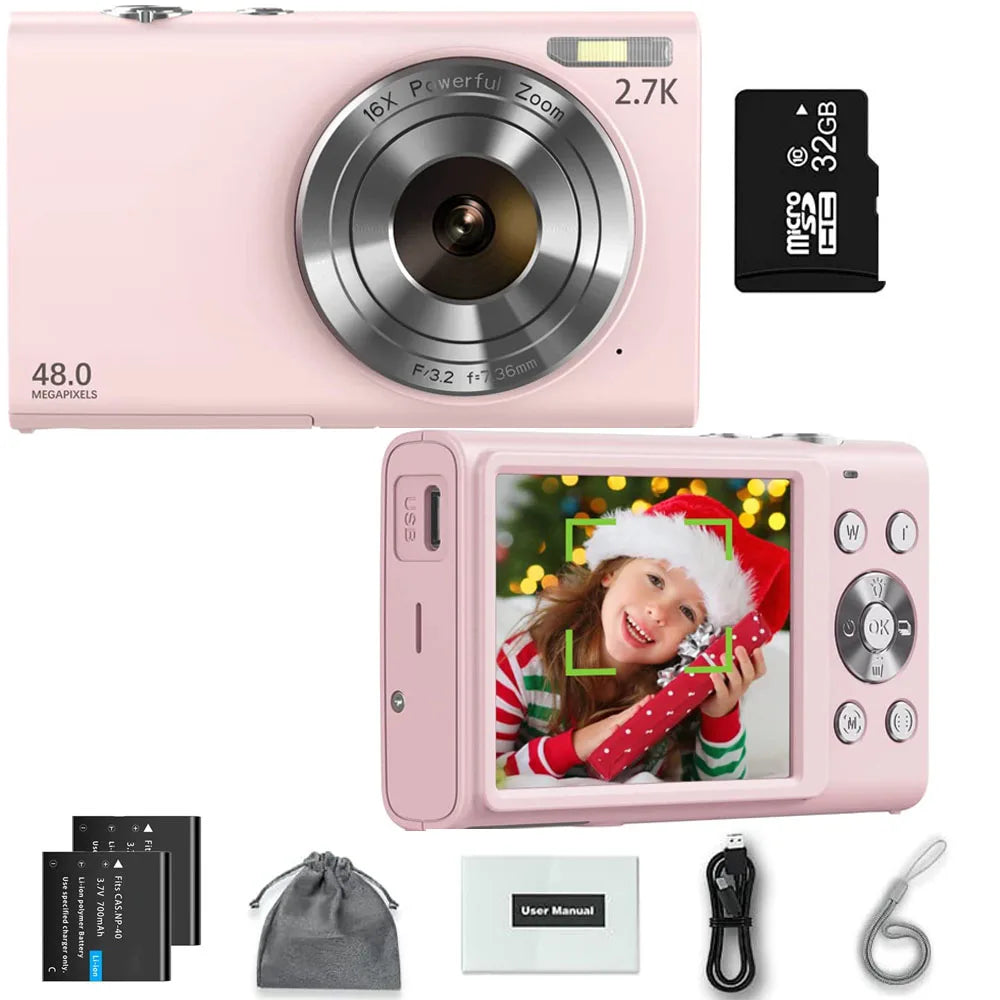 4K Digital Autofocus Vlogging Camera — 48MP with 2.8" Screen for Kids & Adults