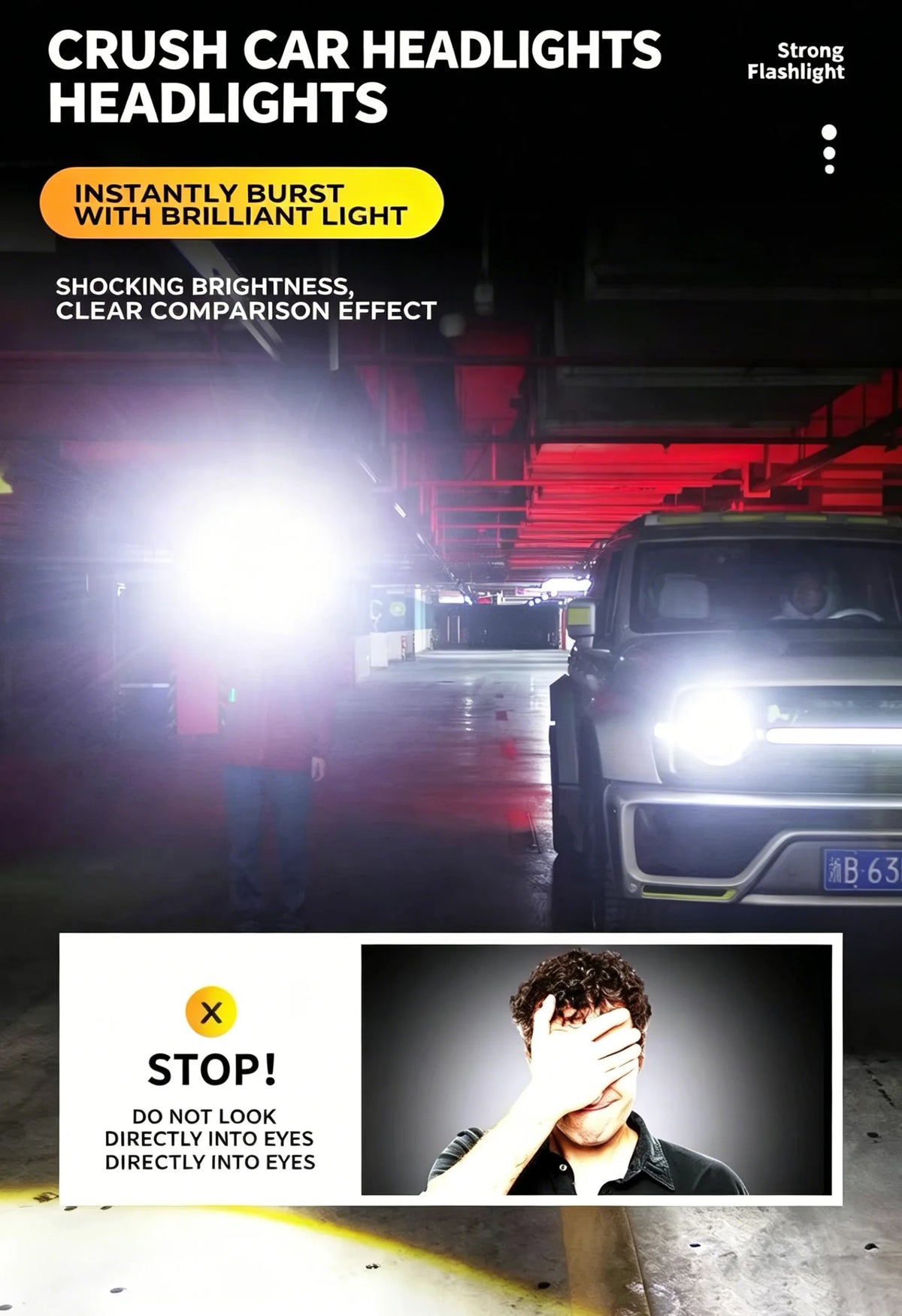 High Power White Laser Flashlight – Rechargeable Zoomable Waterproof Tactical Lantern