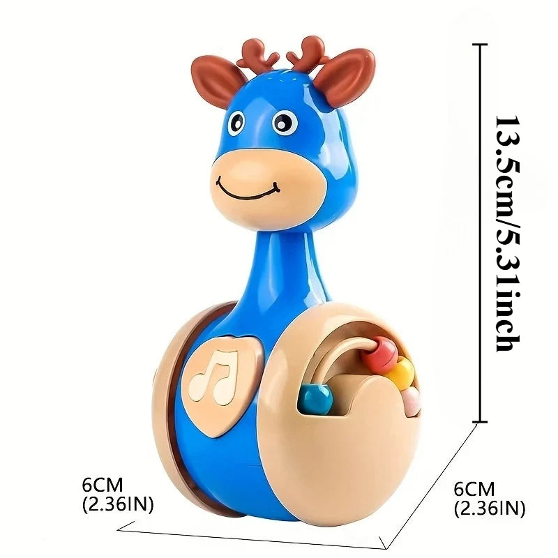 SONGYI Roly Poly Deer Tumbler Toy for Babies 6–12 Months – Wobbler Sensory Toy for Infants & Toddlers