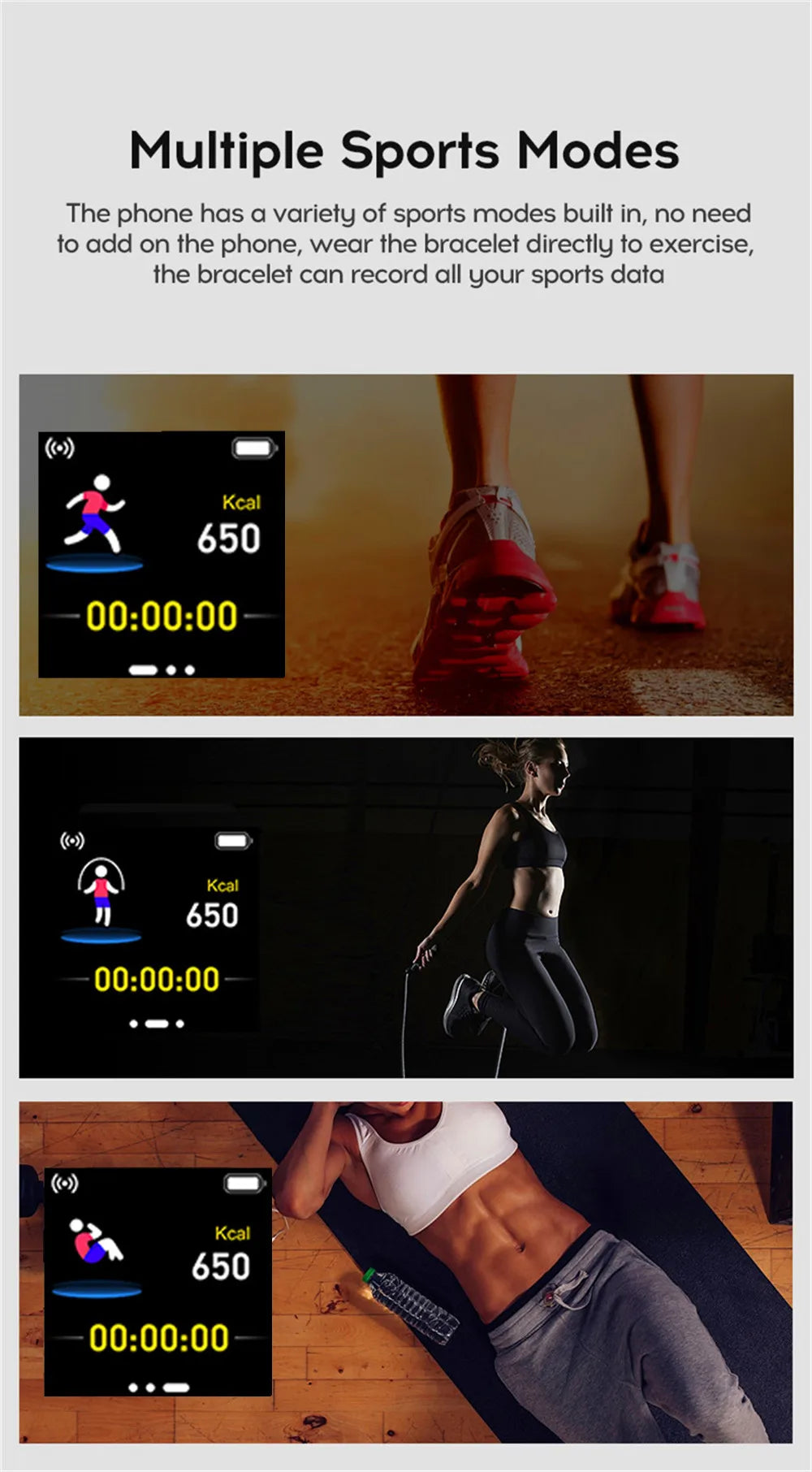 Track Every Move. Every Day. — Y68 & 116Plus Smartwatch | Fitness Tracker, Heart Rate Monitor, Sleep Tracker, Message Alerts, Android & iOS, 9 Colors