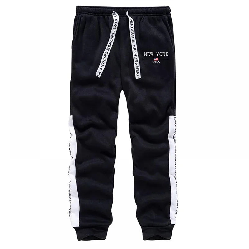 Men's Print Hoodie & Jogger Pants Tracksuit – Autumn Winter Casual Sportswear Set