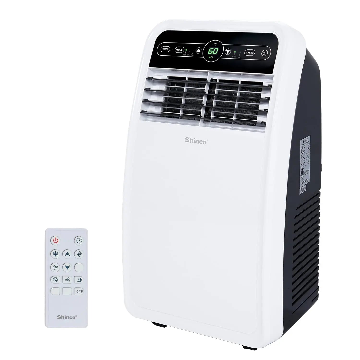 Shinco 8,000 BTU Portable Air Conditioner — 3-in-1 Cool, Dehumidifier & Fan for Rooms up to 350 sq ft