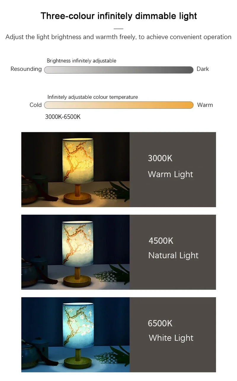 Square Table Lamp – Warm LED & Fabric Shade