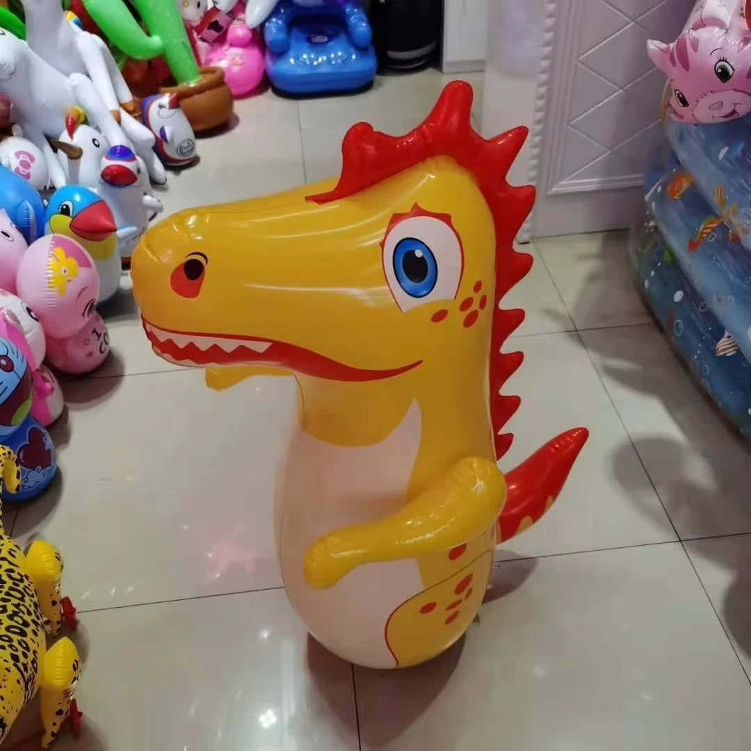 90cm Inflatable Tumbler Boxing Punching Bag for Kids – Dinosaur Standing Bop Bag, CE Certified, Ages 3+