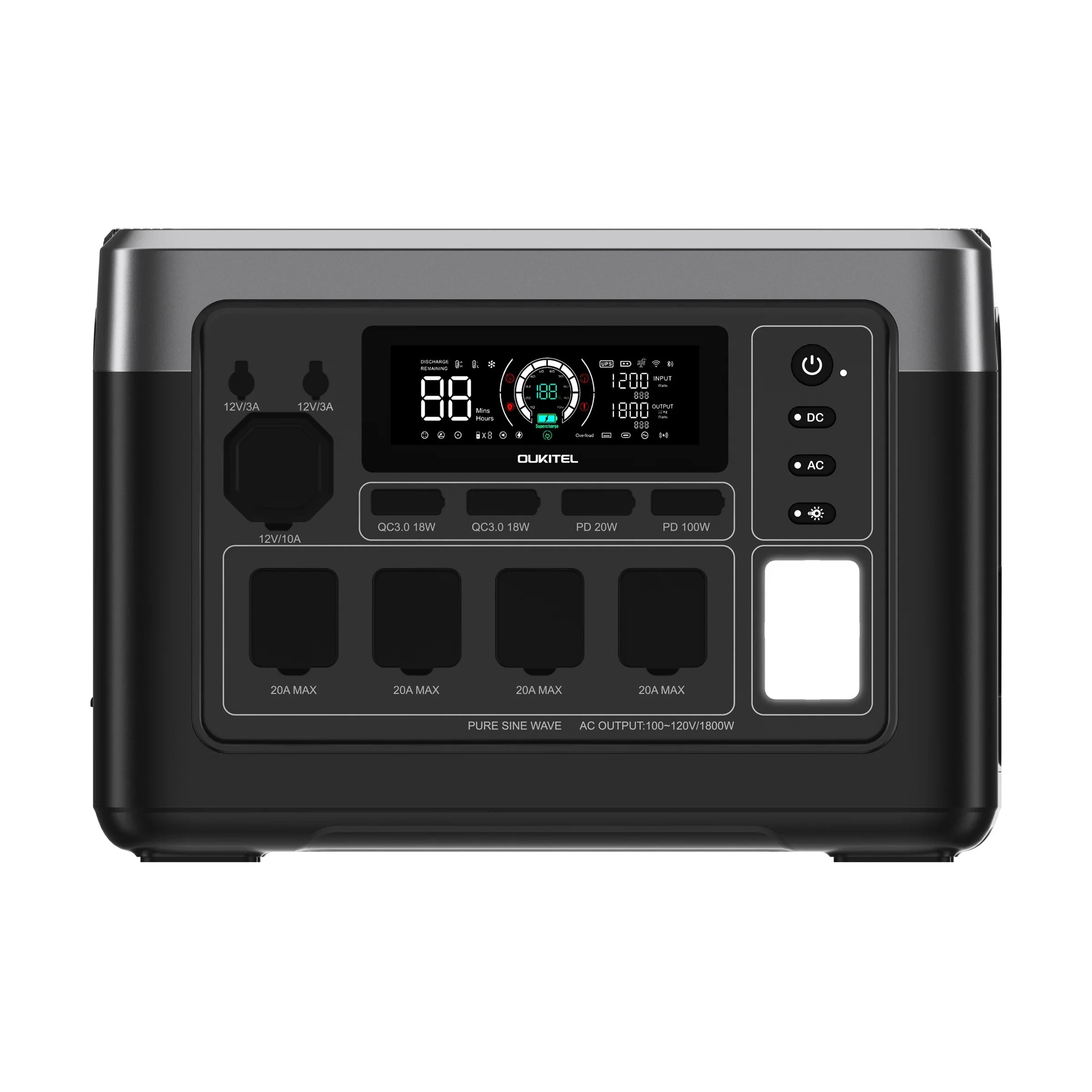 OUKITEL P1000 PLUS Portable Power Station — 1800W 1024Wh LiFePO4 Solar Generator with App Control