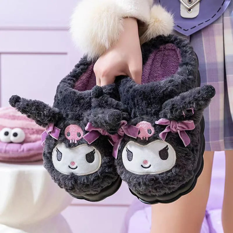 Sanrio Kuromi Cartoon Cotton Anti-Slip Home Slippers — Cute Indoor Slippers