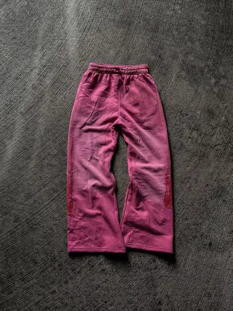 Men's Retro Gothic Punk 3D Print Straight Leg Pants — Loose Fit Streetwear Sweatpants
