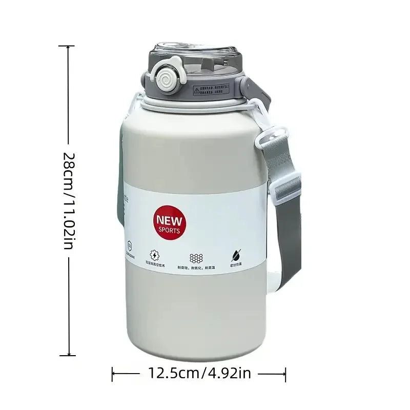 1L SS Insulated Sports Tumbler with Handle & Straw – BPA-Free, Boiling Water Safe, Ice-Keeping, 4 Colors