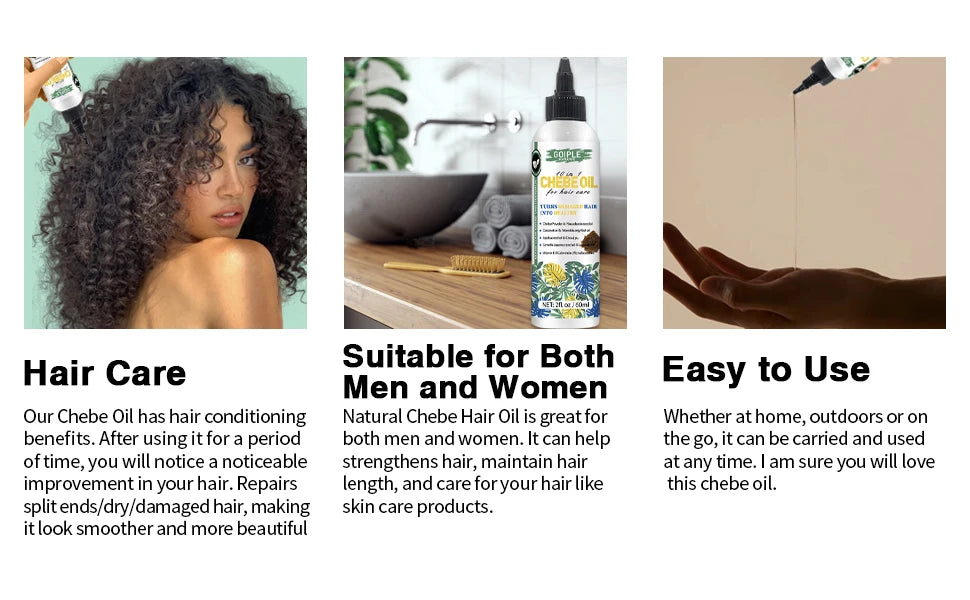 GOIPLE Chebe Hair Care Products Deep Nourish & Moisturize Conditioner Smoothing Anti-loss Breakage Hair Oil or Butter or Powder