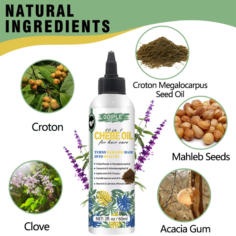 GOIPLE Chebe Hair Care Products Deep Nourish & Moisturize Conditioner Smoothing Anti-loss Breakage Hair Oil or Butter or Powder
