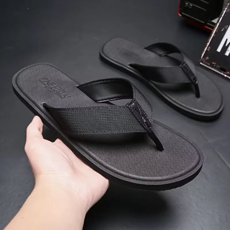 Men’s Stripe Beach Flip Flops — Sizes 37–46