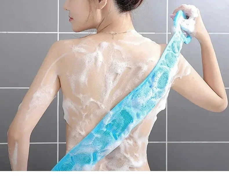 Silicone Back Scrubber Belt – Body Exfoliating Shower Brush & Massage Strap, 60cm
