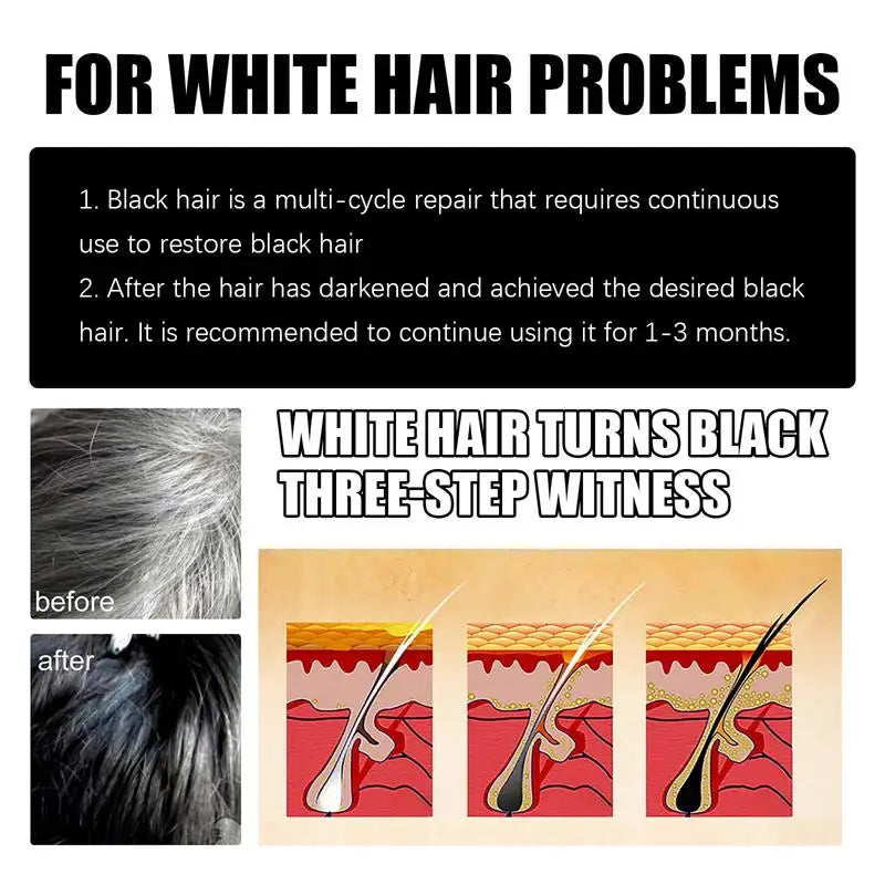 Herbal Anti-grey Treatment Hair Dye Shampoo White To Black Permanent Repair Natural Color Nourish Scalp Hair Care Products
