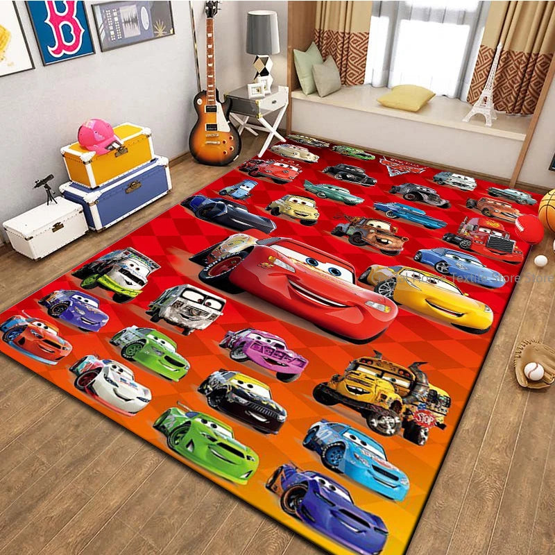 Cars McQueen Road Rug – Kids Motorway Play Mat for Living Room, Nursery & Kids Room