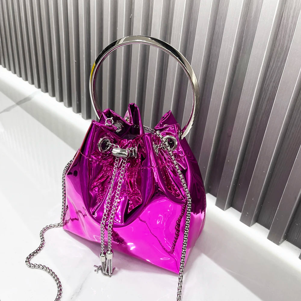 Luxury Evening Clutch Bucket Bag – Designer Shoulder Purse for Banquet & Party