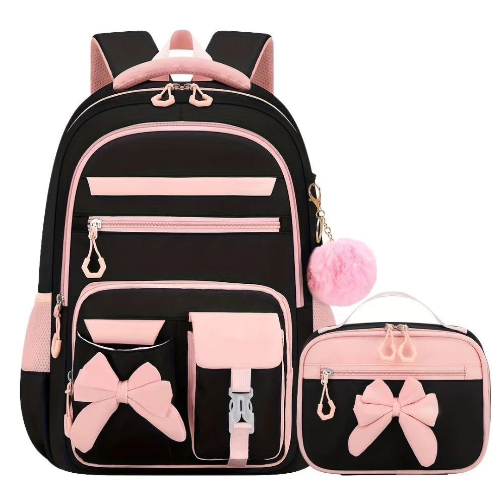 Bow-Knot School Backpack – Bag & Matching Set Options