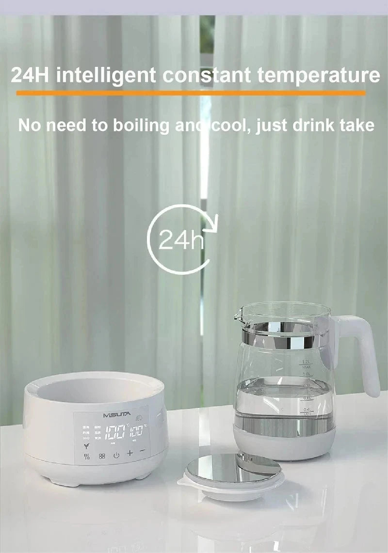 Smart Milk Warmer & Electric Kettle 1200ml — Constant Temperature Baby Bottle Warmer