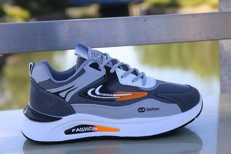 Men's Lightweight PU Leather Casual Sneakers – Breathable Tennis & Running Shoes