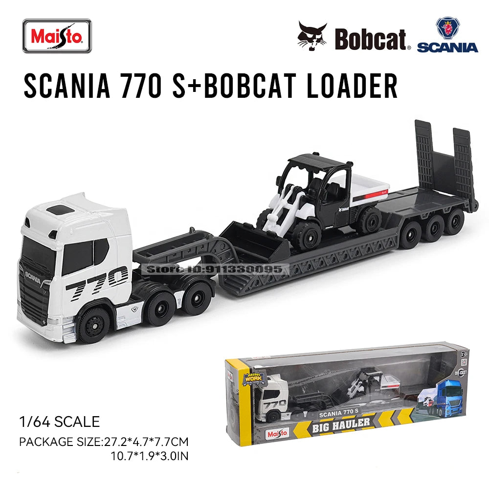 1:64 Die-Cast Semi Truck & Excavator Model – Maisto Precision Collection