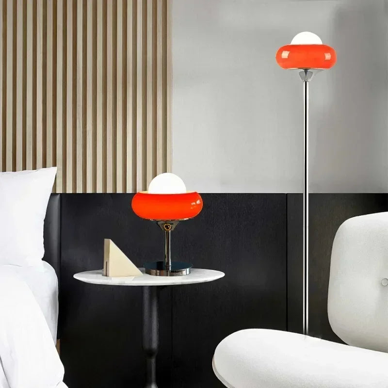 Bauhaus Glass Lamp – Red & Yellow Table or Floor