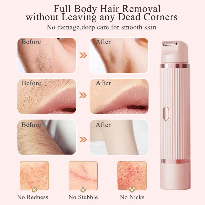 Peicon Women's Dual-Head Electric Epilator & Body Shaver – IPX7 Waterproof, USB Rechargeable