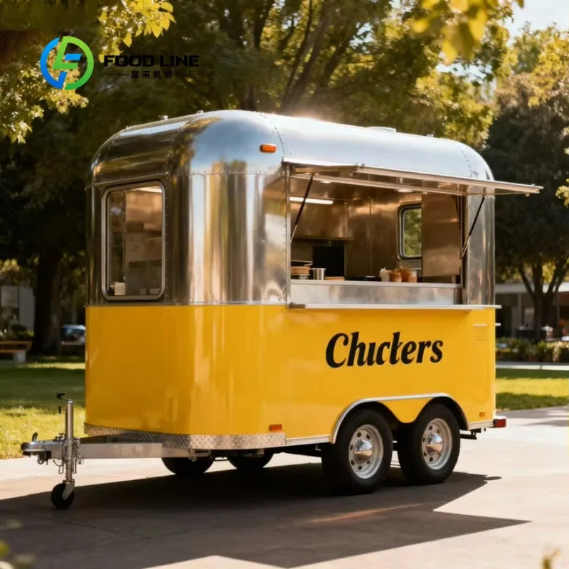 Small Round Mobile Catering Trailer — Street Breakfast Food Cart Truck