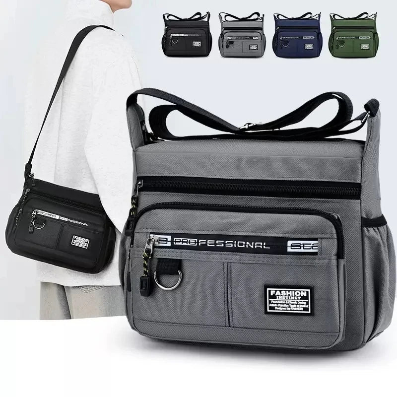 Men's Waterproof Messenger Bag – Oxford Crossbody Sling Pack for Work, Business & Travel