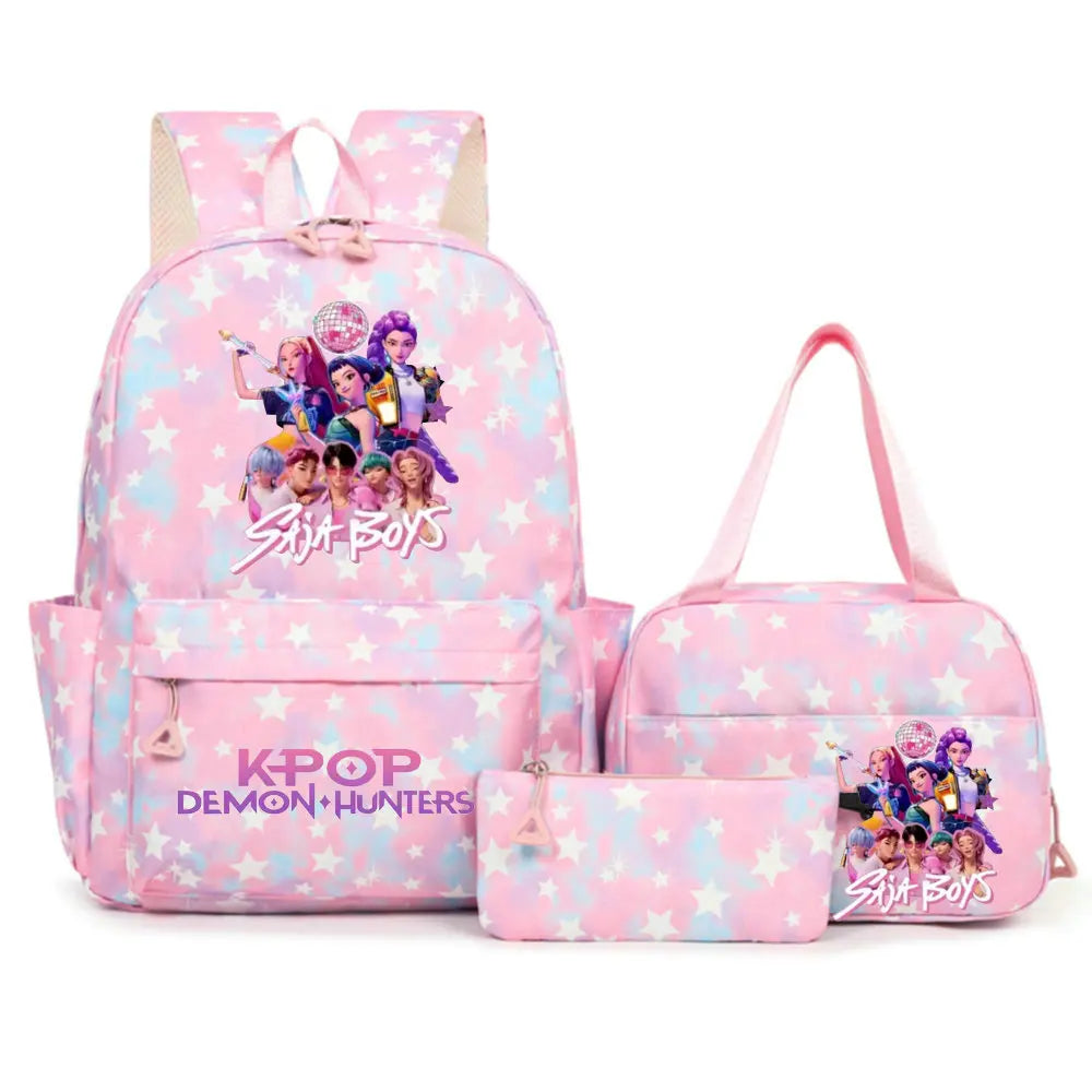 KPop Demon Hunters Nylon Backpack – Campus School & Travel Bag