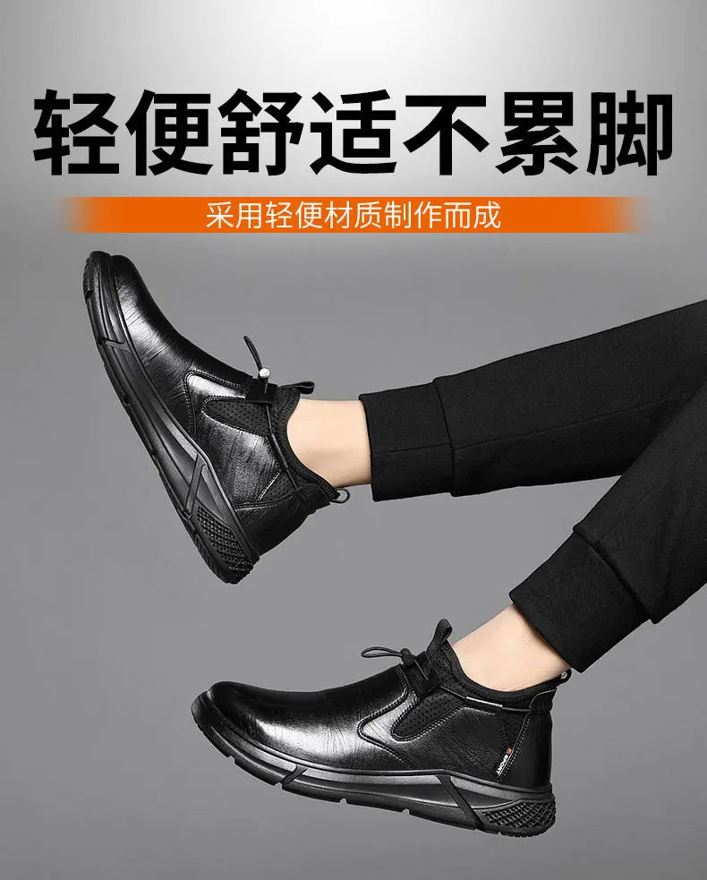Men's Black Waterproof Metal-Toe Work Shoes