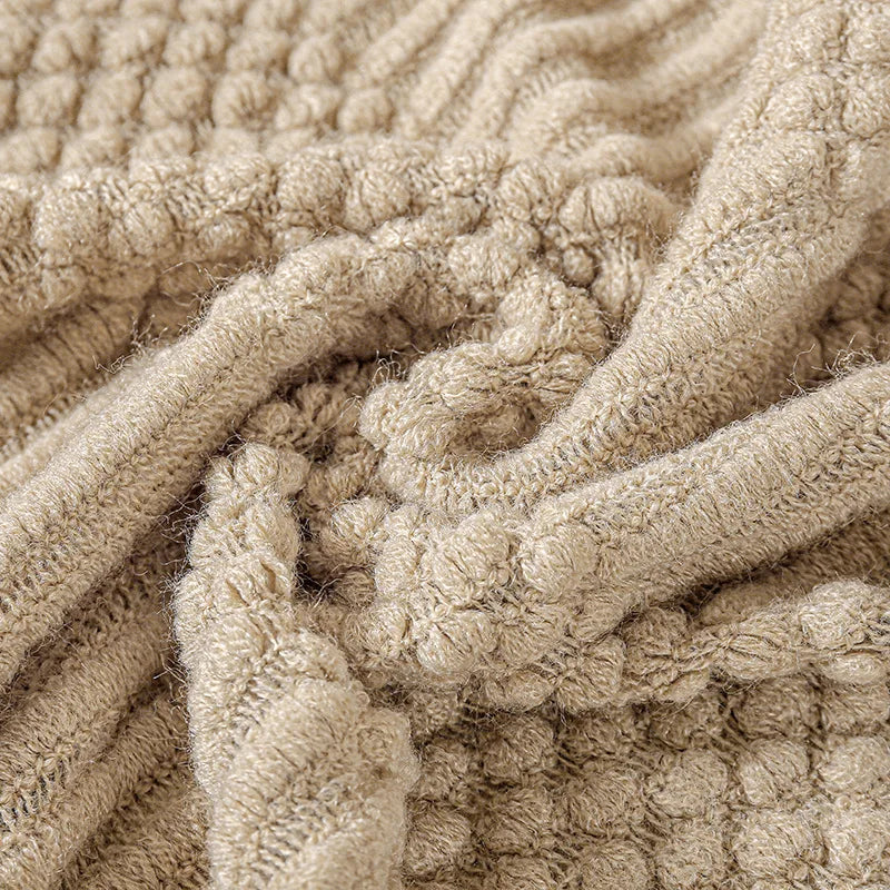 Knitted Acrylic Throw Blanket with Tassels – Chunky Farmhouse Style, 28 Colors & 2 Sizes