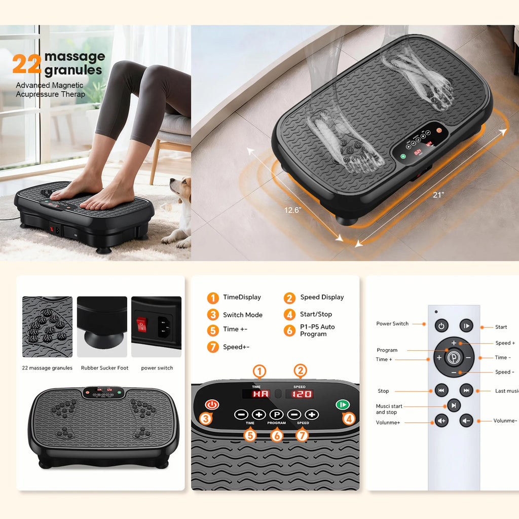 Fat Shaking Bluetooth Full Body Vibration Machine — Adjustable Speed Home Training Platform