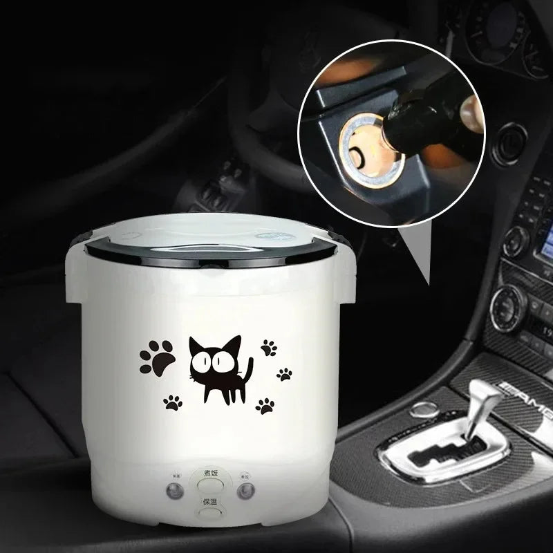 Portable Electric Mini Rice Cooker – 12V/24V/220V MultiCooker for Car, Truck & Home