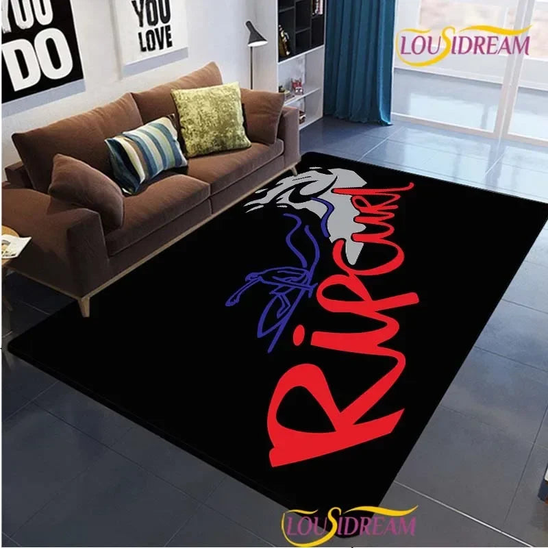 Surf Print Area Rug – Non-Slip Living Room, Bedroom & Kitchen Carpet