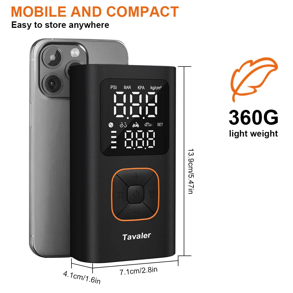 Portable Tire Inflator with Digital Gauge, 150 PSI