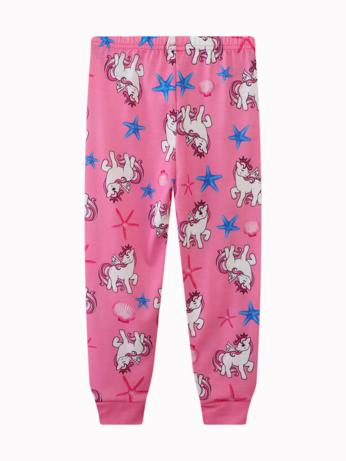Girls' Unicorn Cartoon Long Sleeve Pajamas | 2-Piece Kids Sleepwear Set