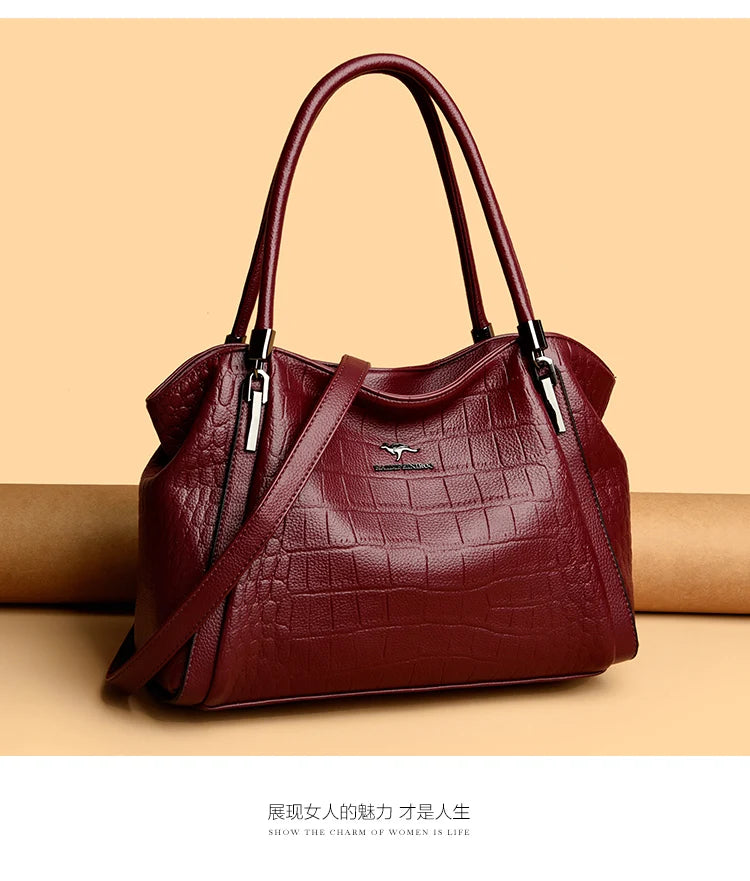 Luxury PU Casual Tote Shoulder Bag – Rivet & Sequin Designer Crossbody Handbag for Women