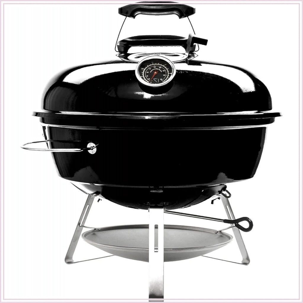 Portable Charcoal Grill 18" | 2-Zone Cooking, Easy Spin Grate, Charcoal Basket, Travel Kettle for Camping, Tailgating & Backyard BBQ