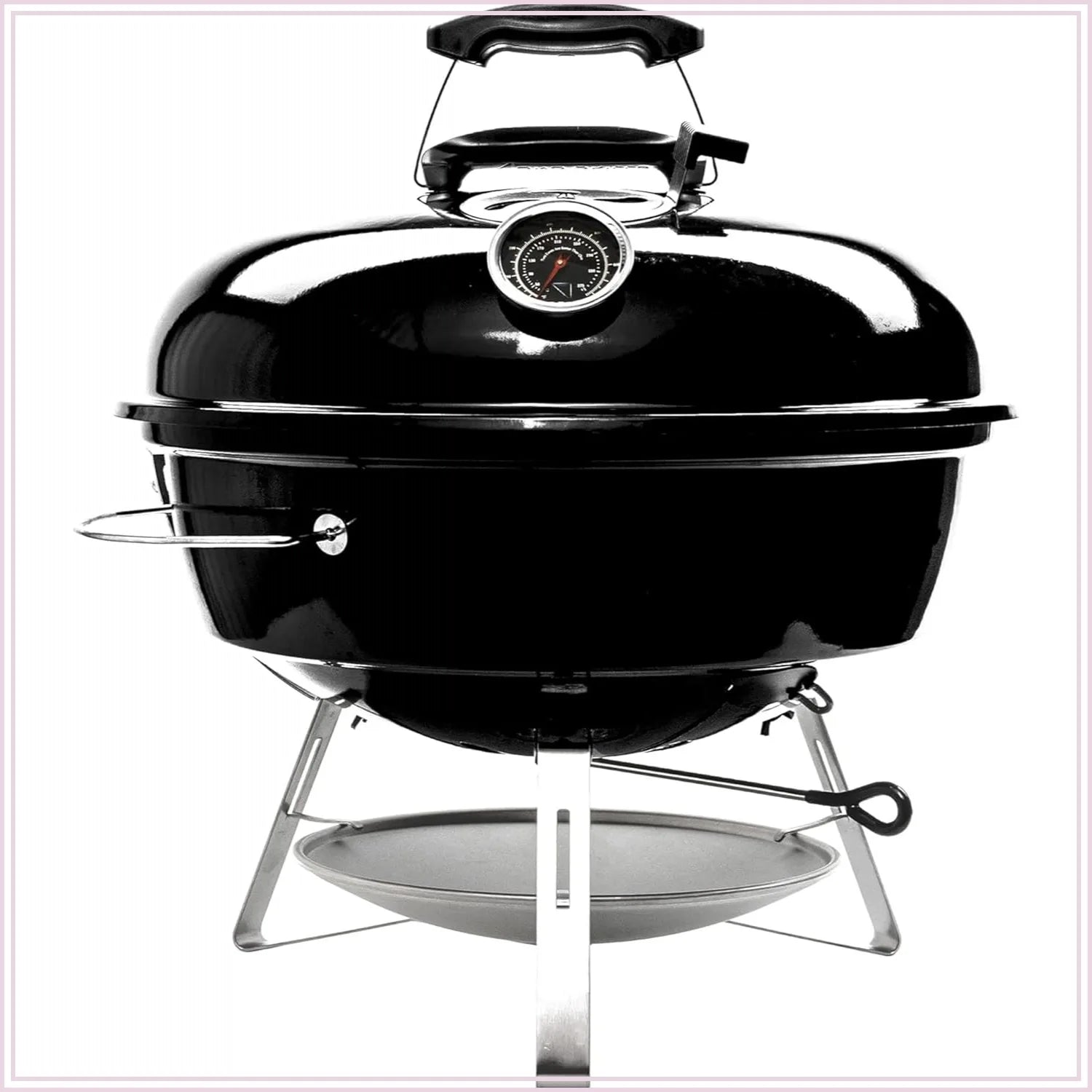 Portable Charcoal Grill 18" | 2-Zone Cooking, Easy Spin Grate, Charcoal Basket, Travel Kettle for Camping, Tailgating & Backyard BBQ