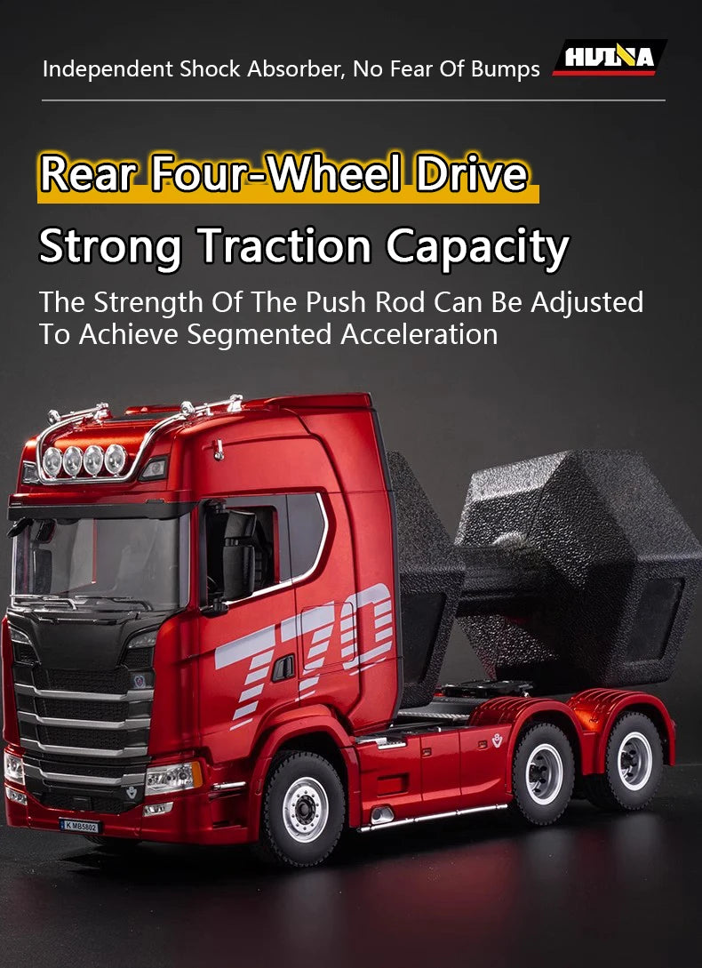 HUINA 1501 1/18 Scale 770S Alloy RC Engineering Tractor Truck with Light & Sound