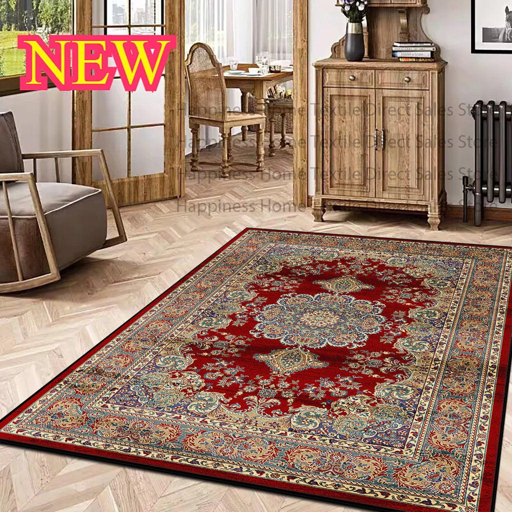 Retro Persian Ethnic Carpet – Vintage Non-Slip Large Rug for Living Room & Bedroom