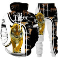 Men's 3D Tiger Print Hoodie & Pants Tracksuit Set – 2-Piece Sportswear
