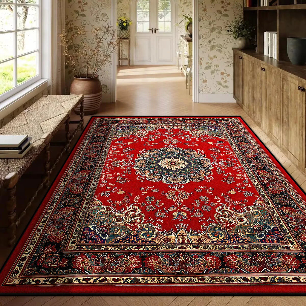 Persian Red Luxury Carpet – Non-Slip Large Area Rug for Living Room & Bedroom