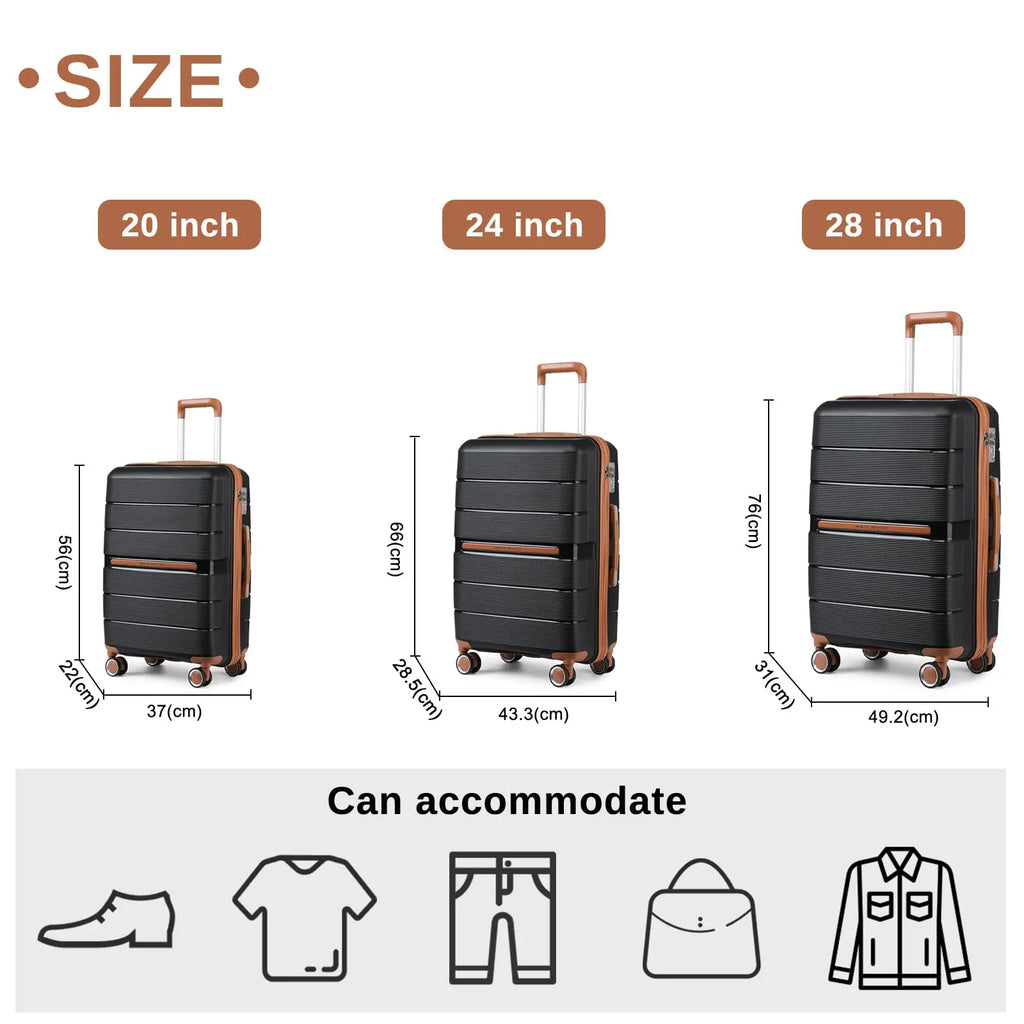 British Traveler PP Luggage – 8 Spinner Wheels & TSA Lock