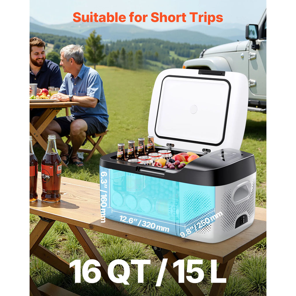 Keep It Cold on the Road — SucceBuy 15L Portable Car Fridge | 12V/24V Compressor Cooler with APP Control