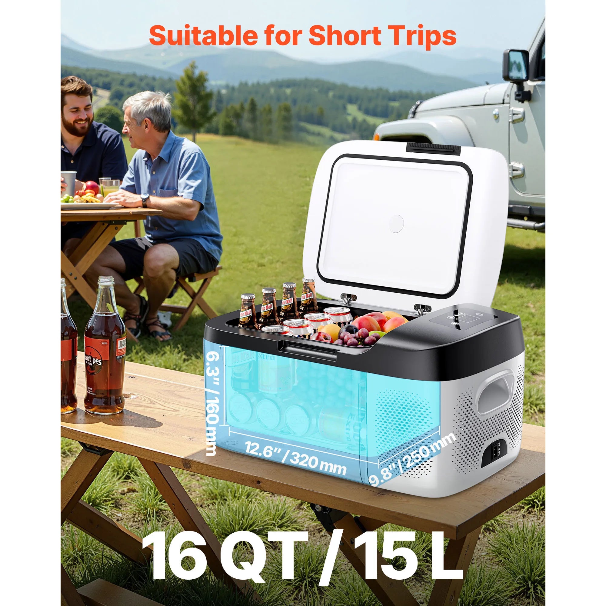 Keep It Cold on the Road — SucceBuy 15L Portable Car Fridge | 12V/24V Compressor Cooler with APP Control